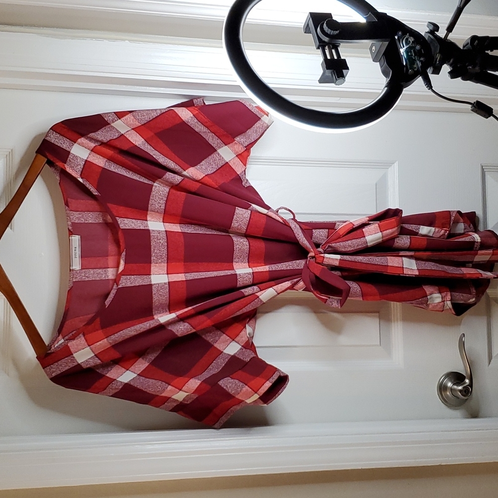 Modcloth Red Plaid Tunic Size 1X